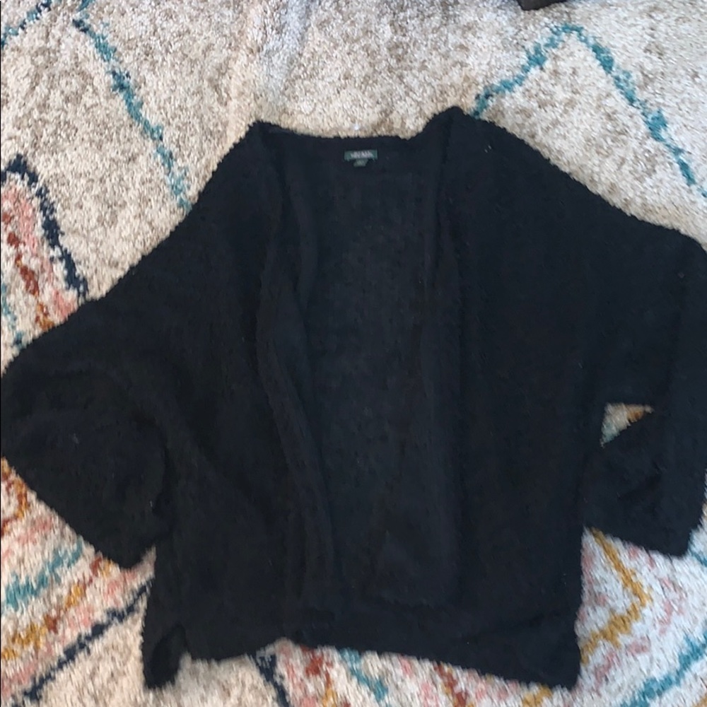 Black throw on sweater